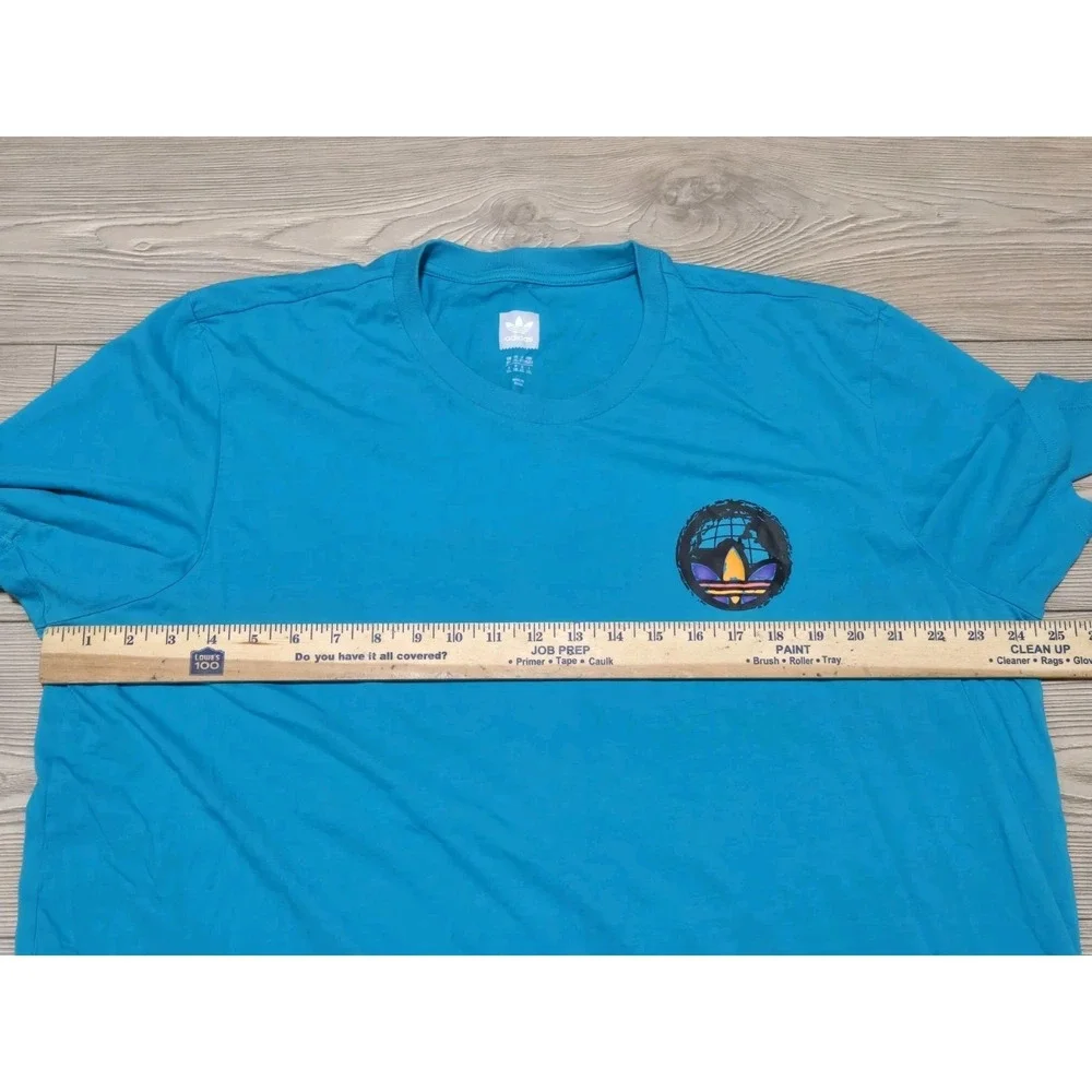 Adidas Skateboarding Shirts TEAL Blue Green Mens Size 2XL Short Sleeve